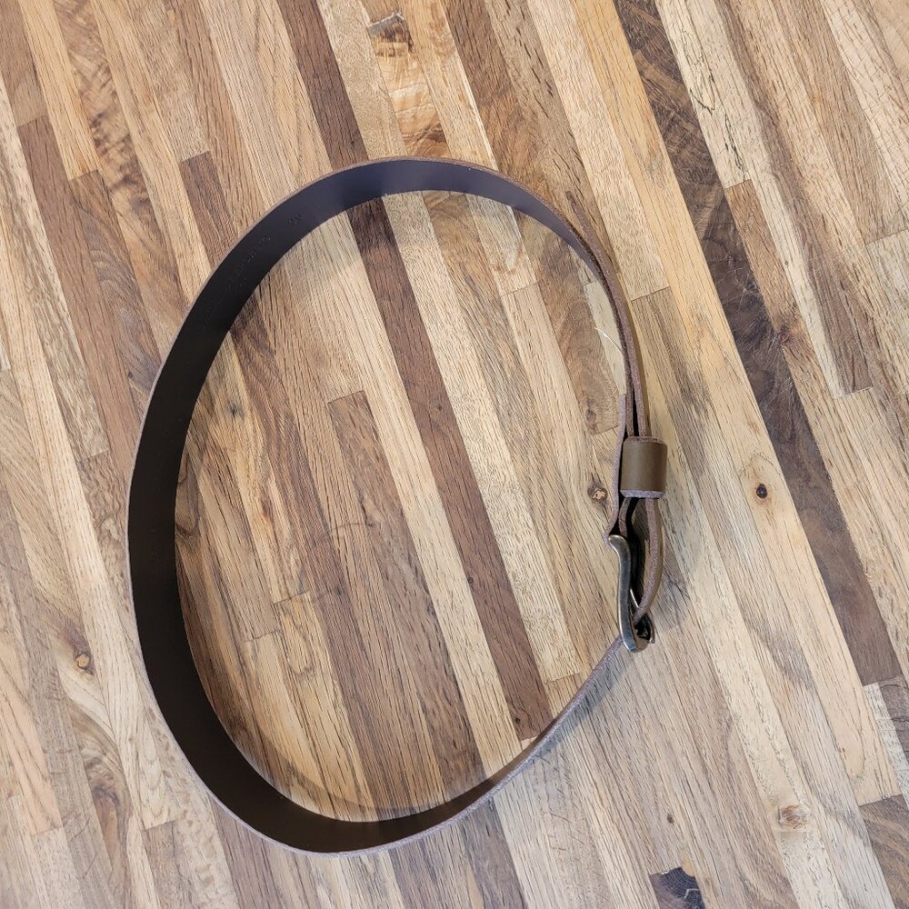 Banana Republic Rustic Split Cowhide Brown Leather Belt - Picture 3 of 12